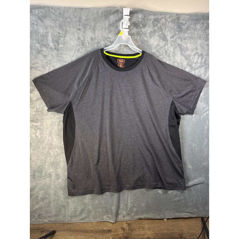 The Foundry Supply Co Mens 4XL Active T-Shirt Gray Black Colorblock Performance
